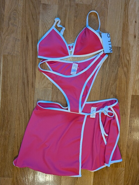 Wilo The Label Other - Wilo The Label Brand New With Tags Pint Contrast 3 Piece Bikini Skirt Set